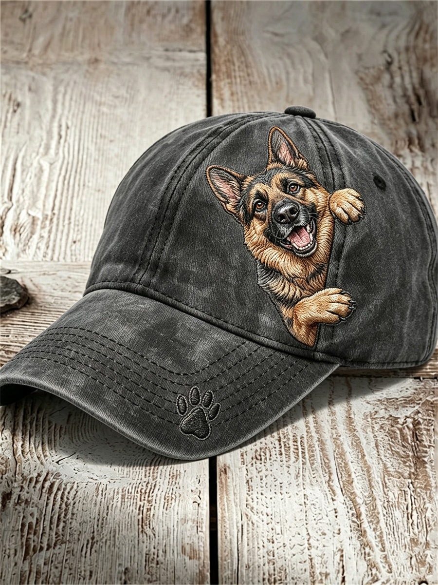 Unisex Funny kigge tysk Shepherd Hund & tas Print Capt