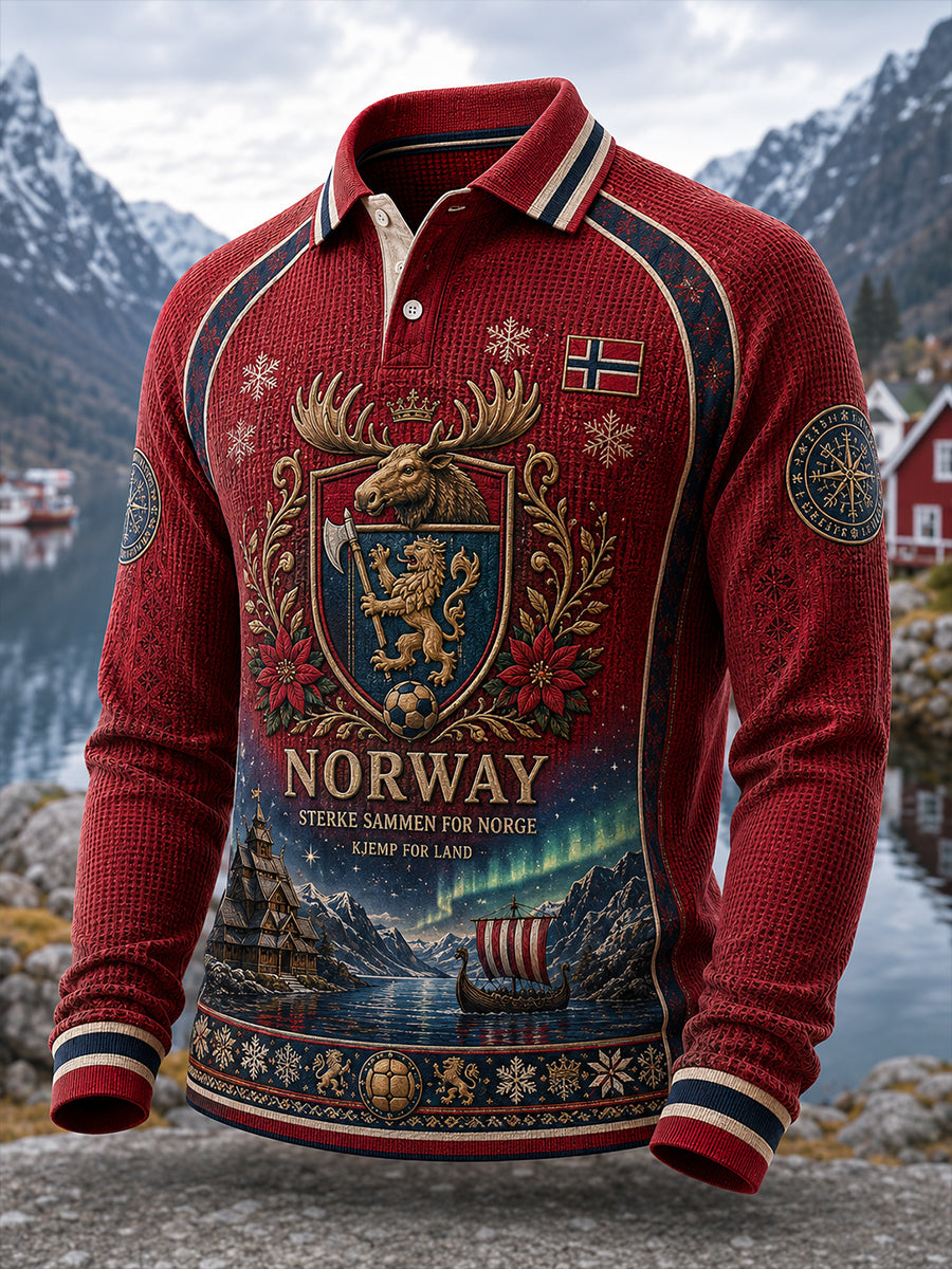 Mænds norsk fodboldskjorte med lange ærmer