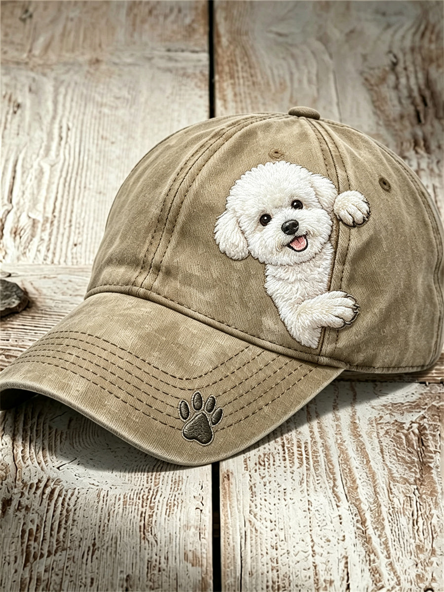Unisex Funny Kiggende Bichon Dog & Paw Print capt