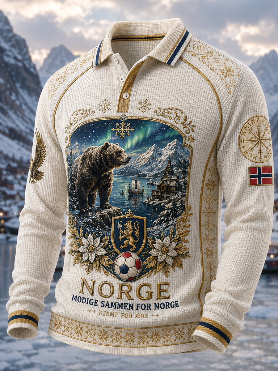 Mænds norsk fodboldskjorte med lange ærmer