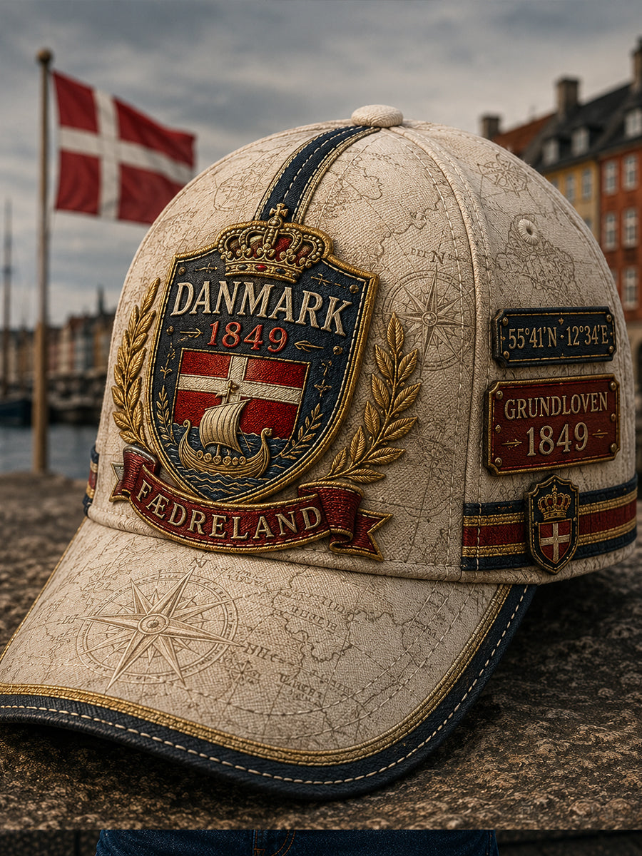 Unisex dansk patriotisk baseballkasket