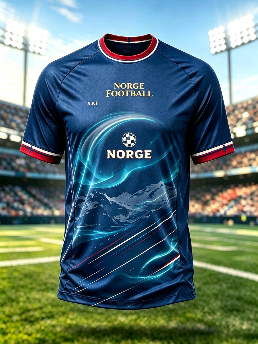 Menns Norge Fotball Raglanerme T-skjorte