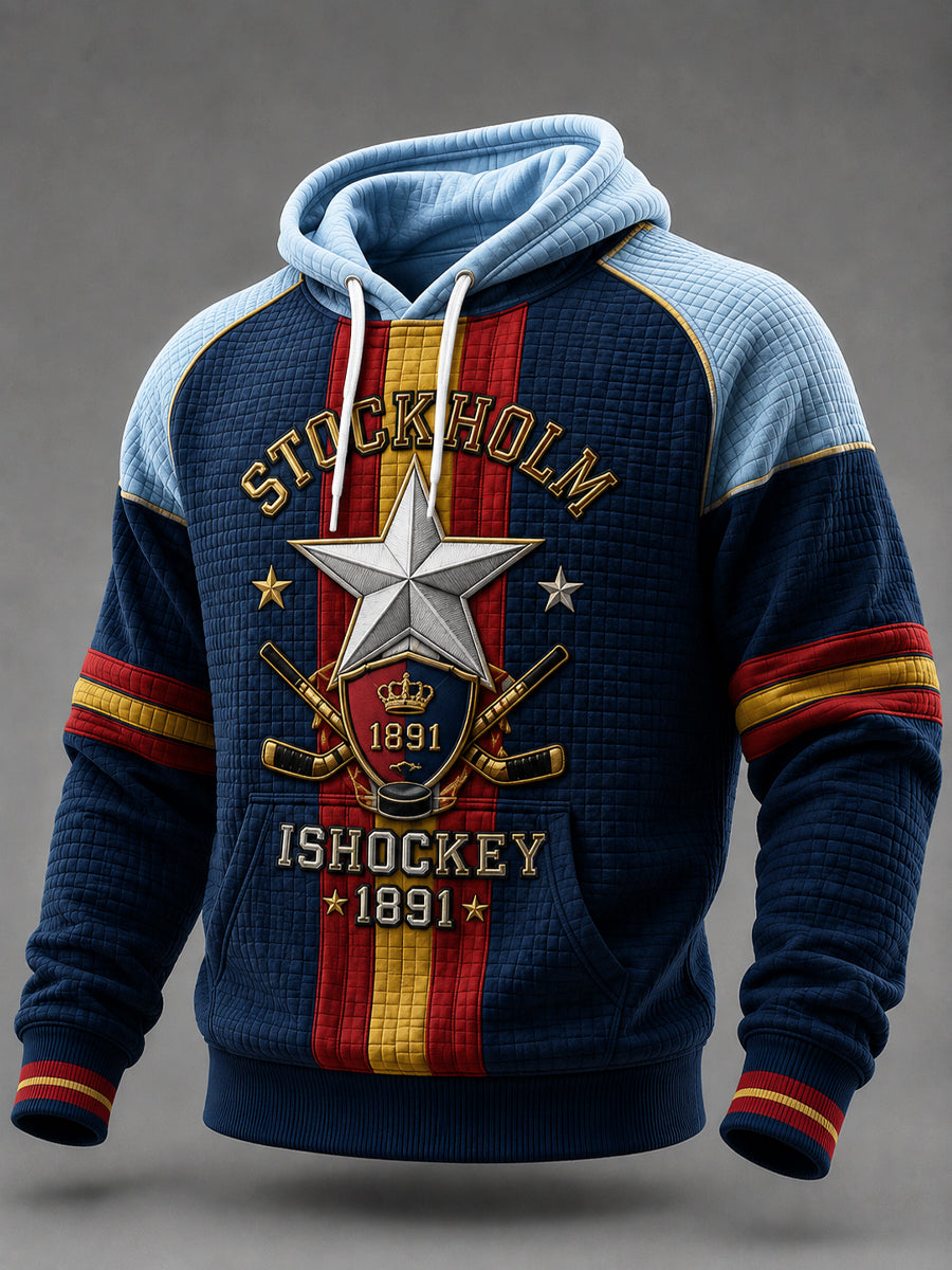 Mäns Djurgården Ishockey Silver Star Hoodie Hoodie Silver Stjärna