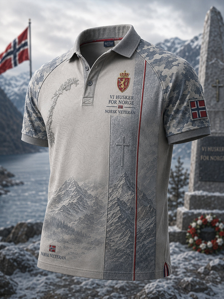 Herrepolo med norsk militærreise-kunsttrykk