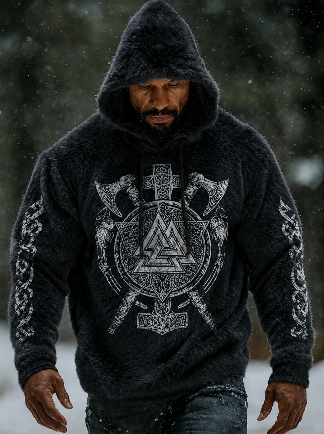 Mænds Viking Vintage Celtic Flannel varm hættere