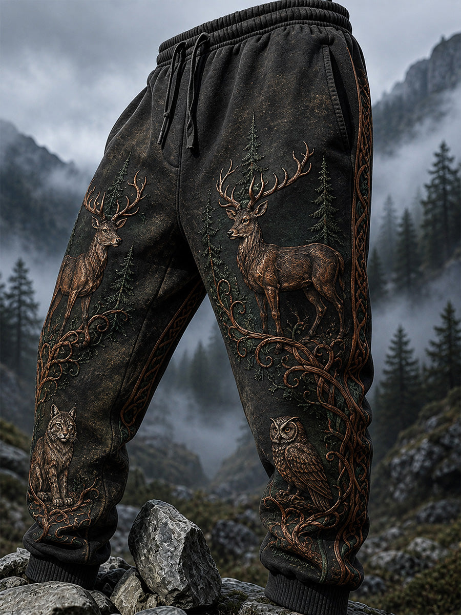 Retro Nordic ArtPrint Casual Behagelige Sweatpants