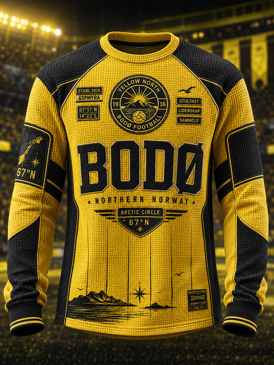 Mænds norsk fodbold Bodø/Glimt Fans Elskere Vaffel Langærme T-shirte