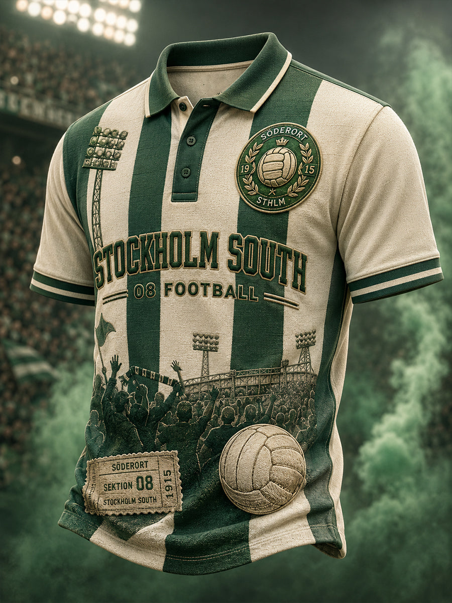 Herrarnas svenska fotbollströja för Hammarby-supportrar med korta ärmarna