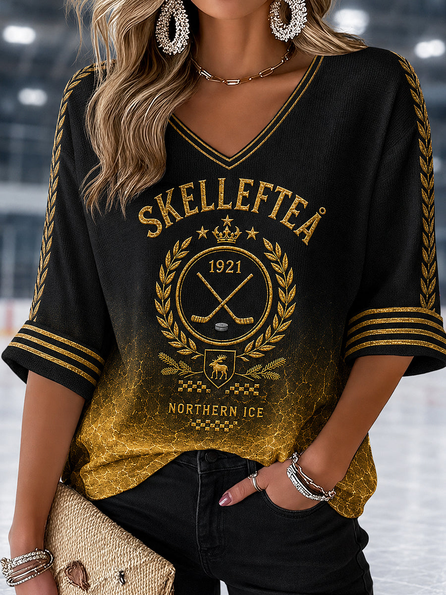 Dammens V-ringning halvlång ärm Skellefteå AIK tryckt vardagströja