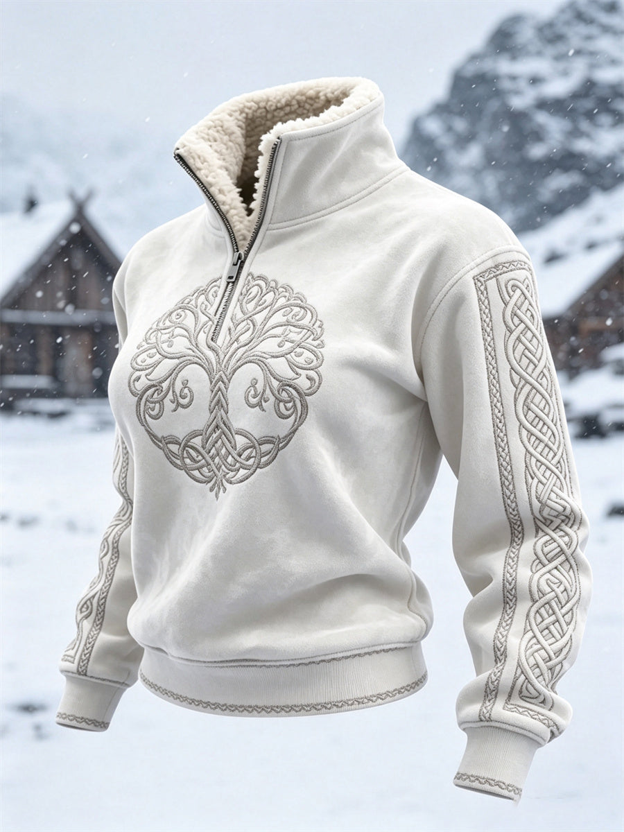 Kvinders vintage viking Livets Træ keltisk knude pelskrave top
