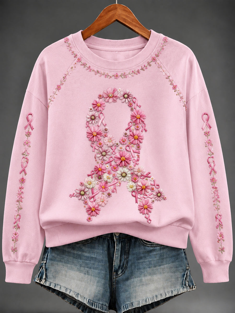 Kvinders brystkræft Print Sweatshirt
