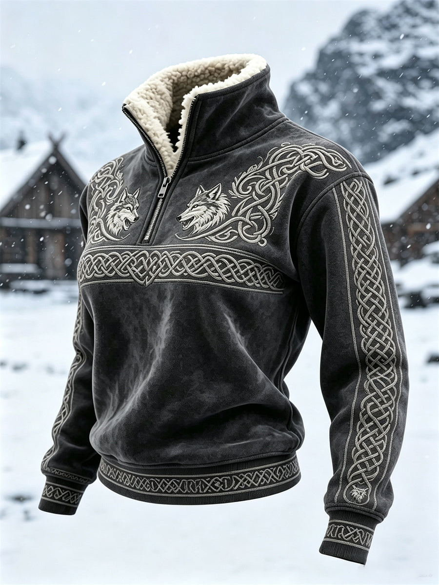 Kvinders vikingulve keltisk knudekontrastprint pelskrave top