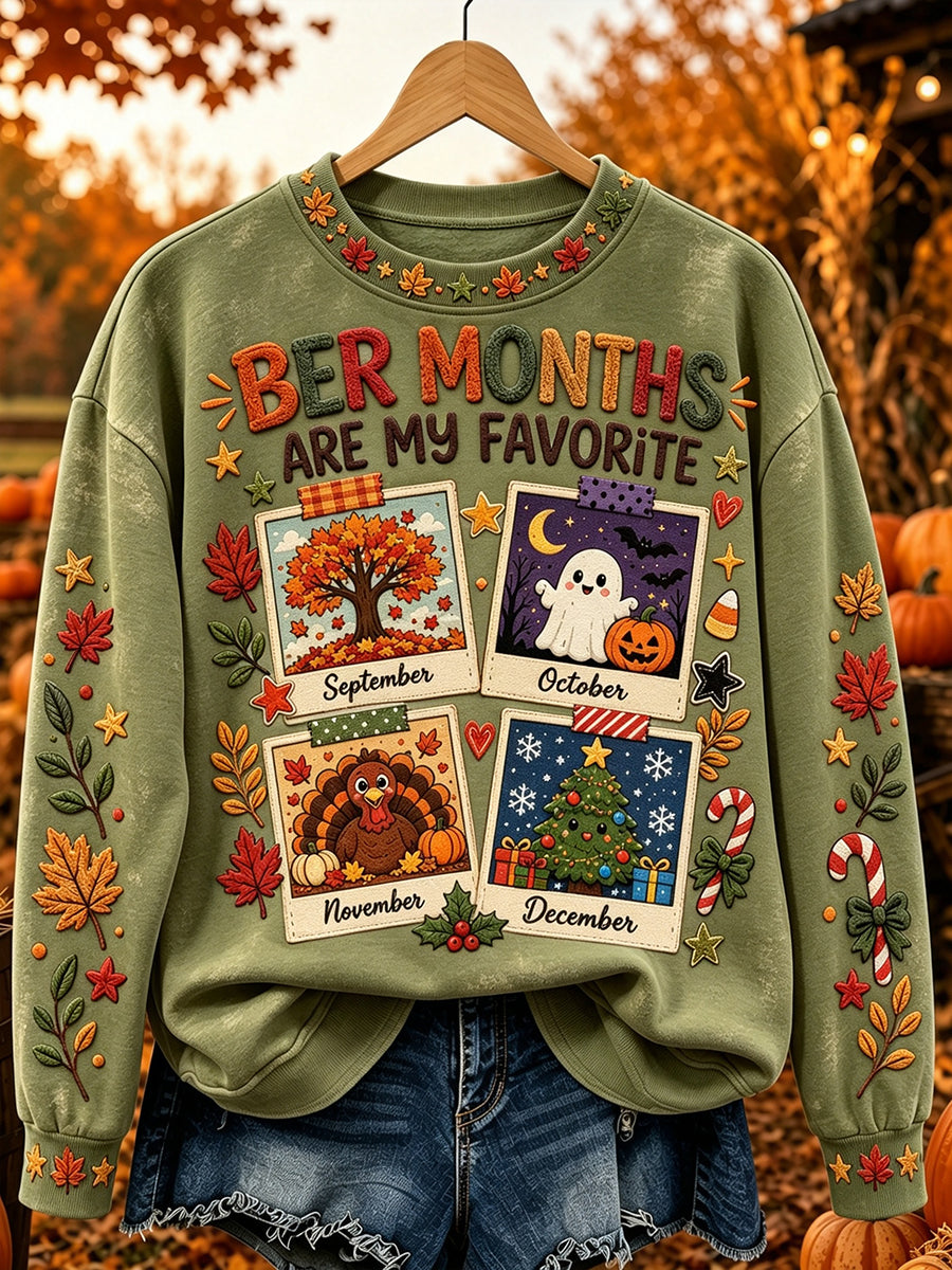 Kvinders Vintage Ber Måneder er min favorit Print Comfy sweatshirt