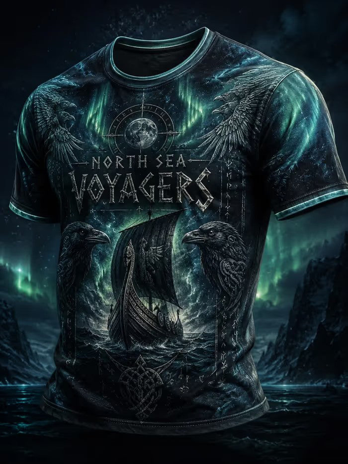 Viking trykt T-shirt til mænd