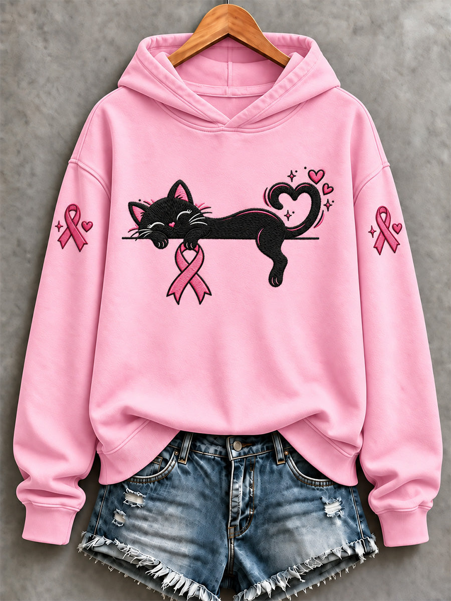 Kvinders brystkræft Bevidsthed Support Print Sweatshirt