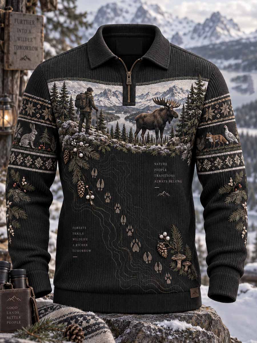 Herrlig retro-sweatshirt med jaktmotiv