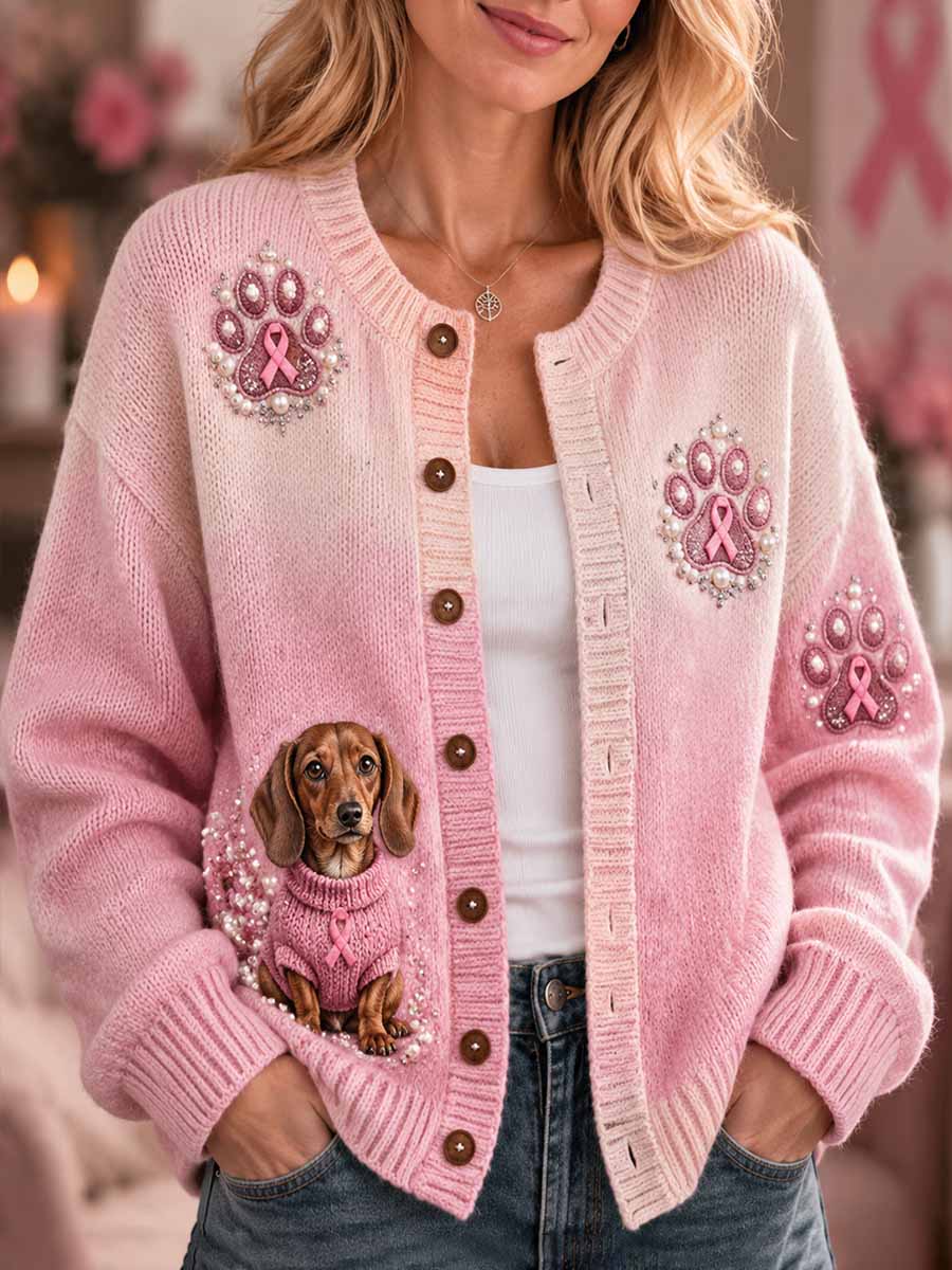 Kvinner brystkreft Print Cardigan