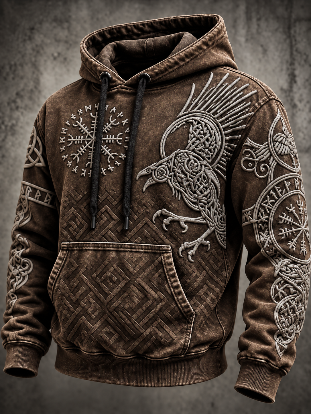 Mænds Vintage Viking Totem Hoodiehættere