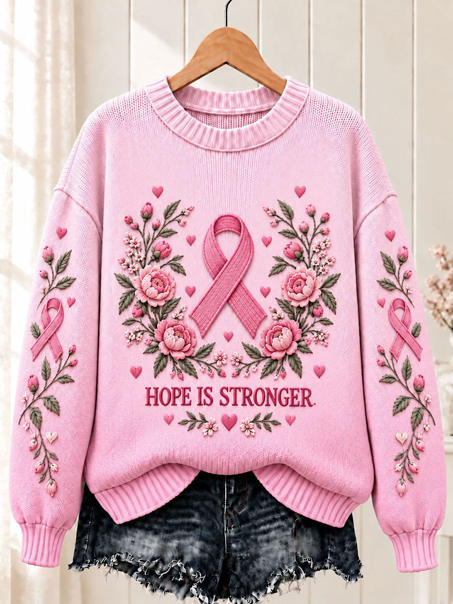 Kvinders brystkræft Pink Ribbon Blomster besætning hals Sweeter