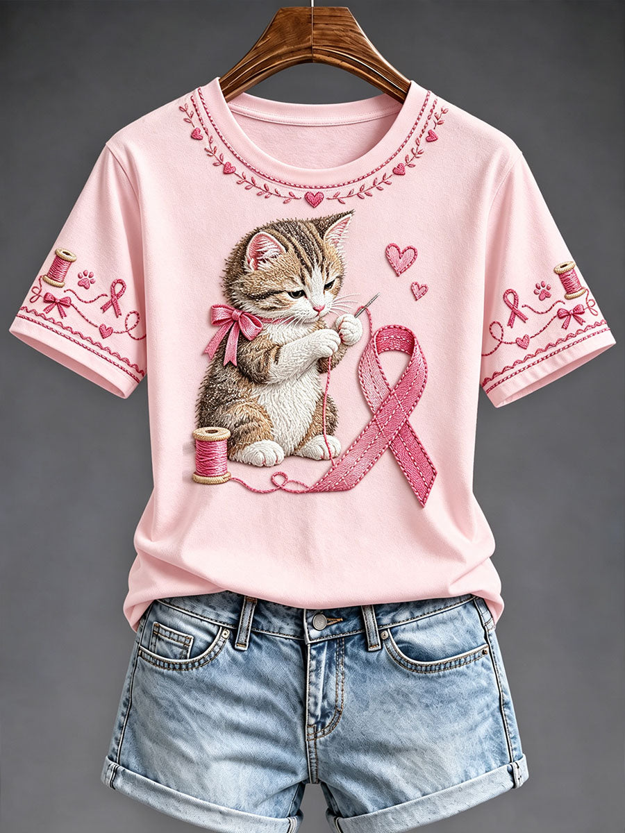 Kvinders brystkræft bevidsthed Pink Art Print T-shirte
