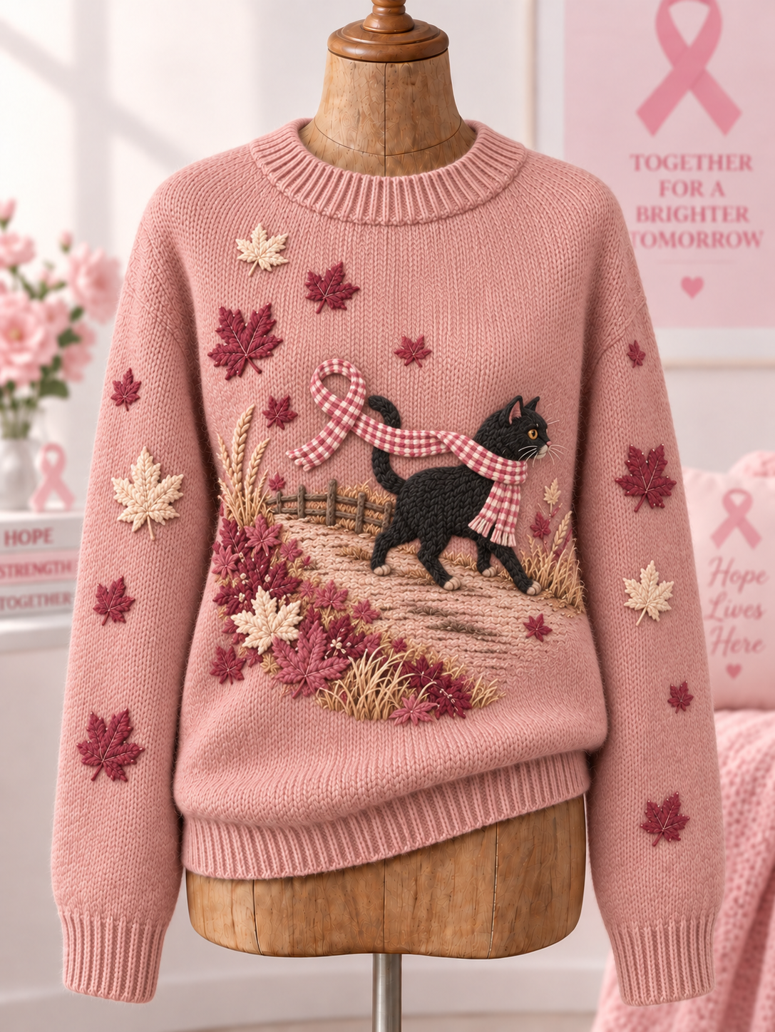 Kvinders brystkræft langærmet sweater