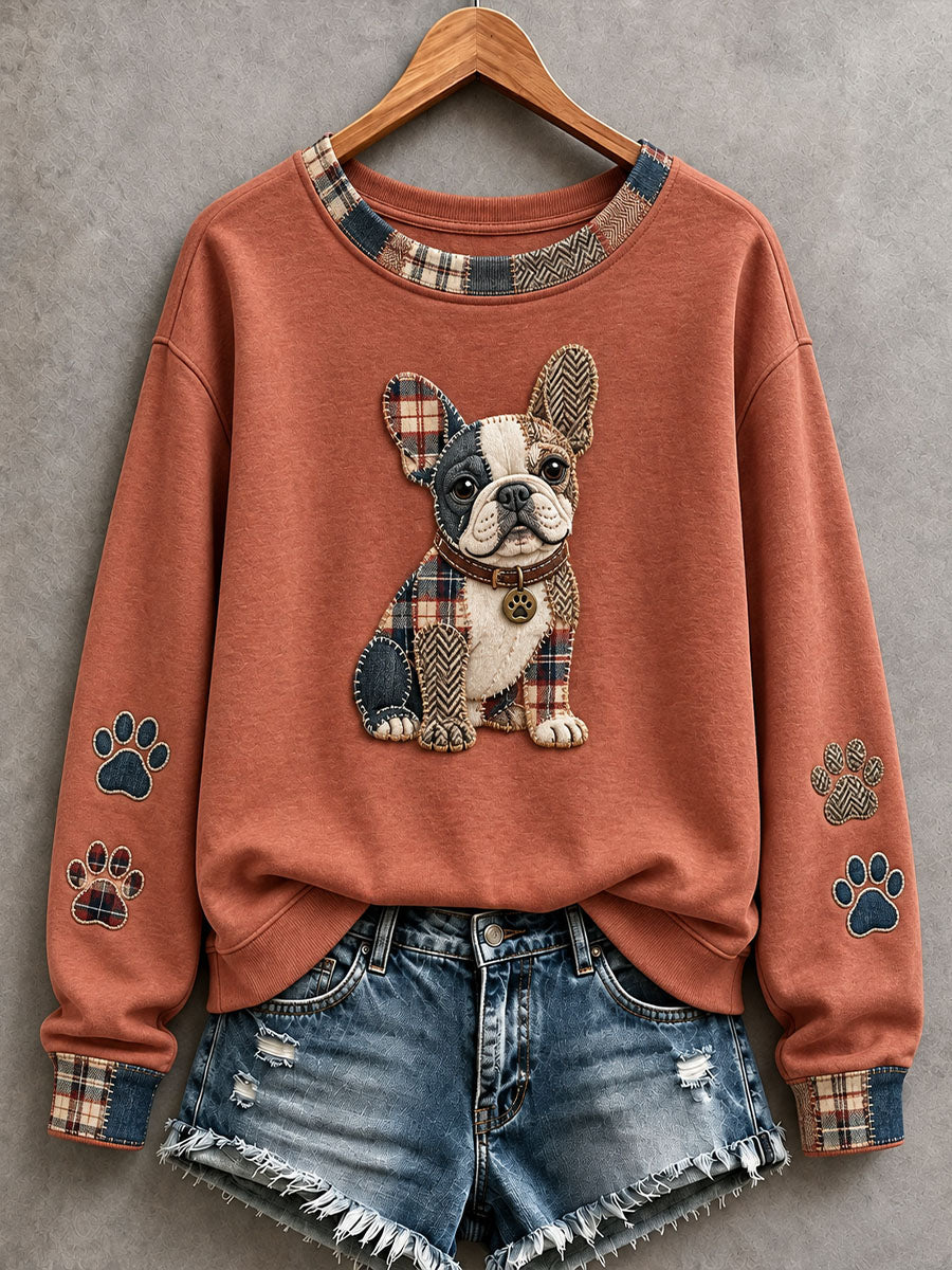 Kvinders yndige fransk bulldog-sweatshirt
