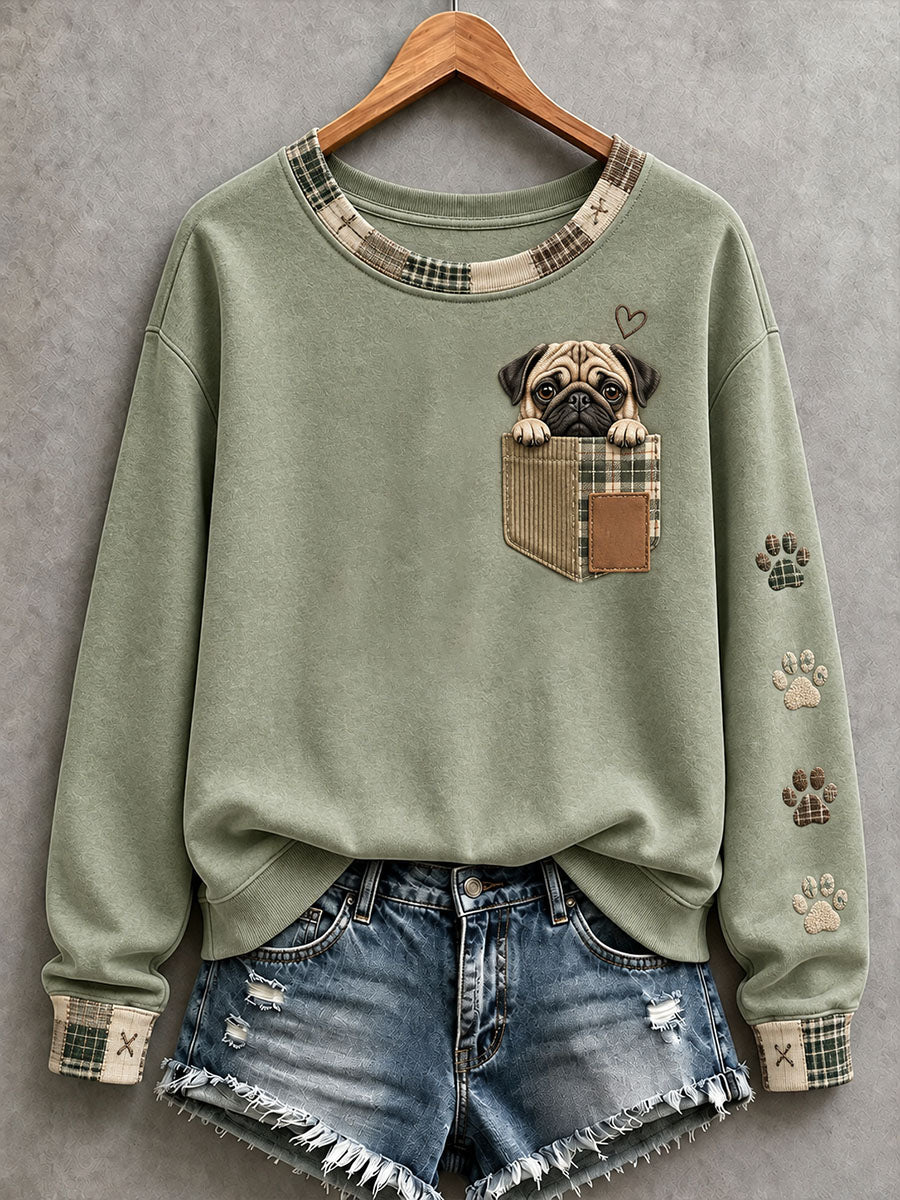 Kvinders yndige mops-sweatshirt