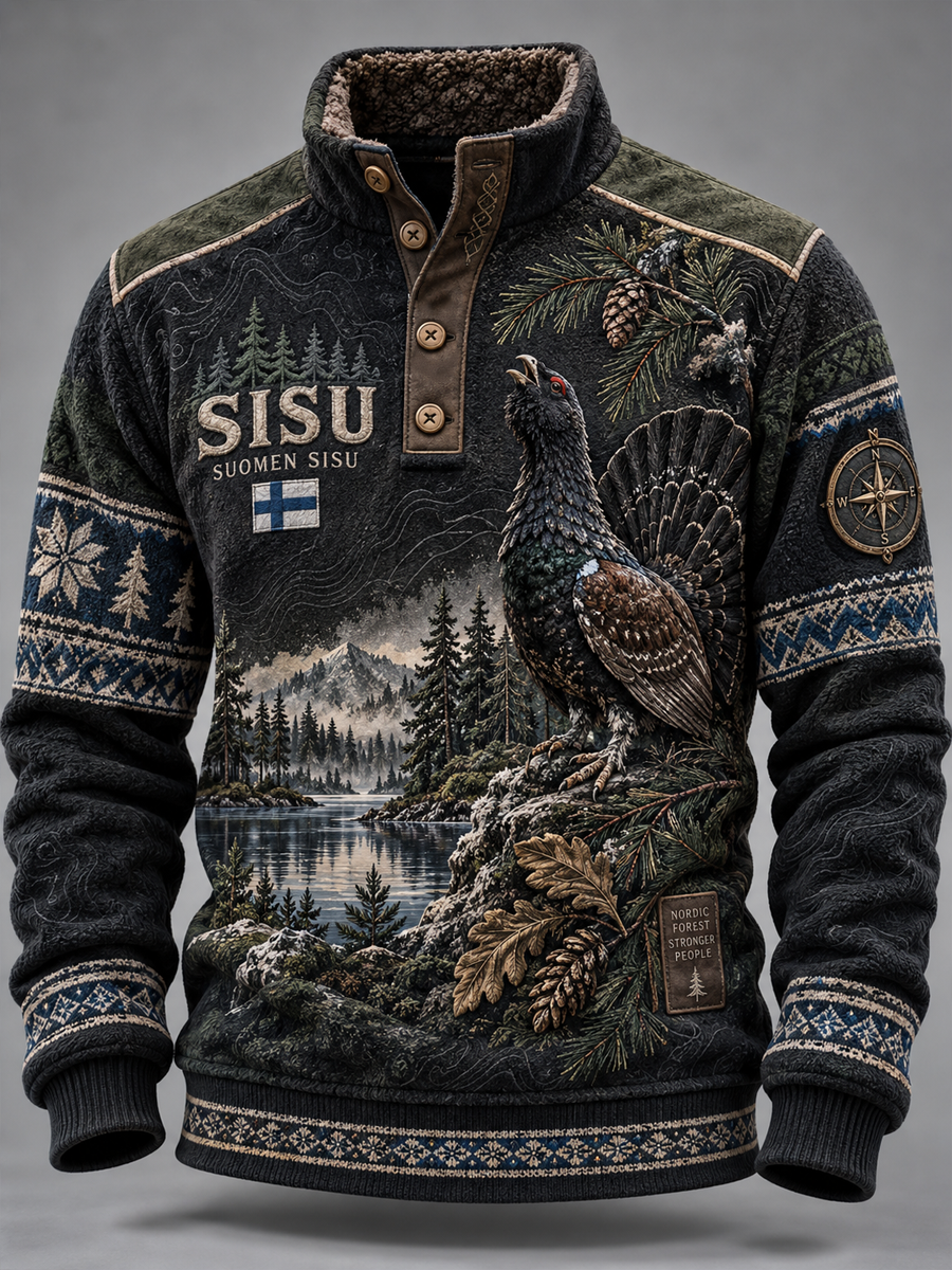 Miesten Sisu-kulttuuri neljän napin huppari