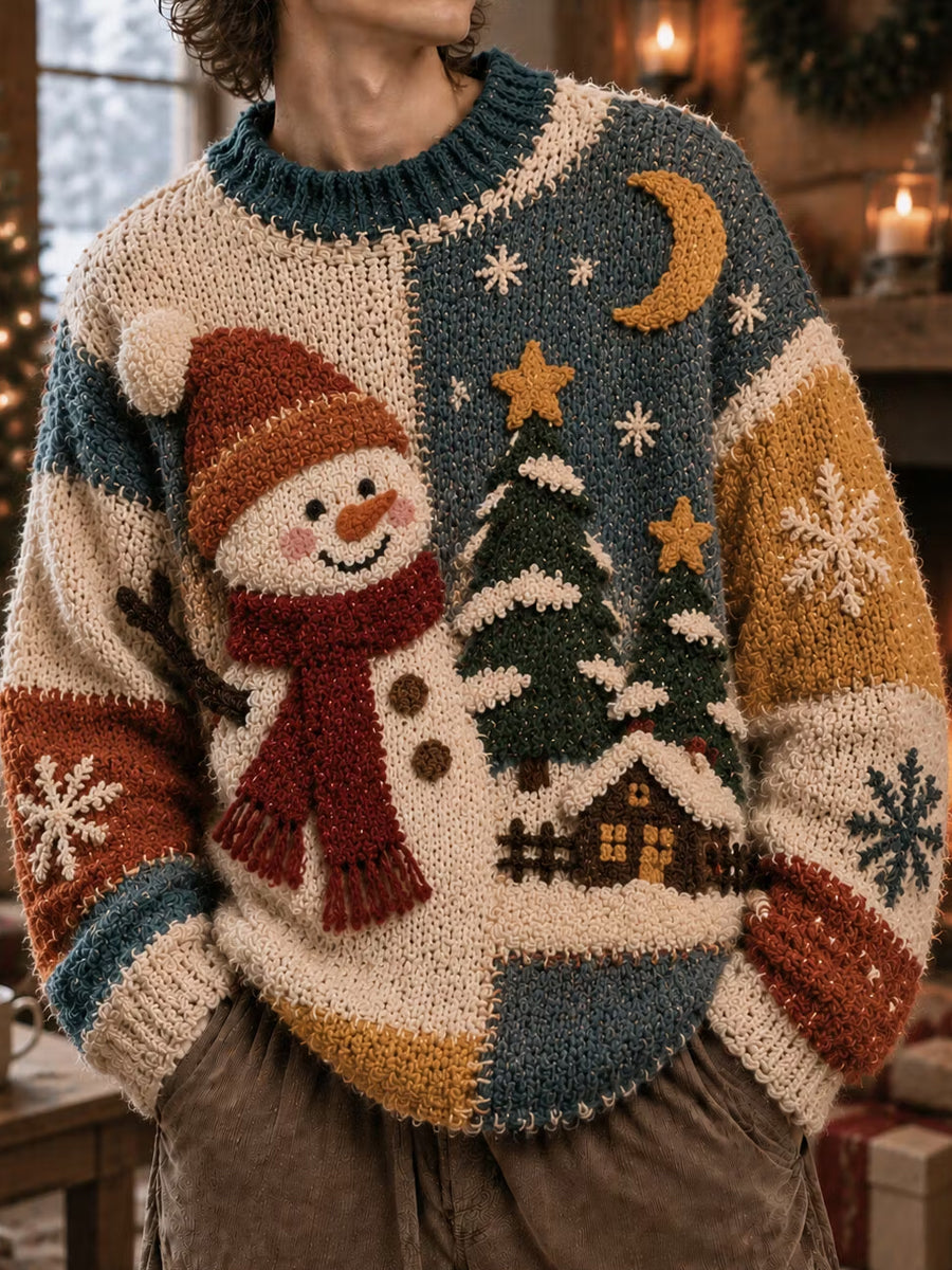 Mænds jul snemand Juletræ kunst print Sweatshirt