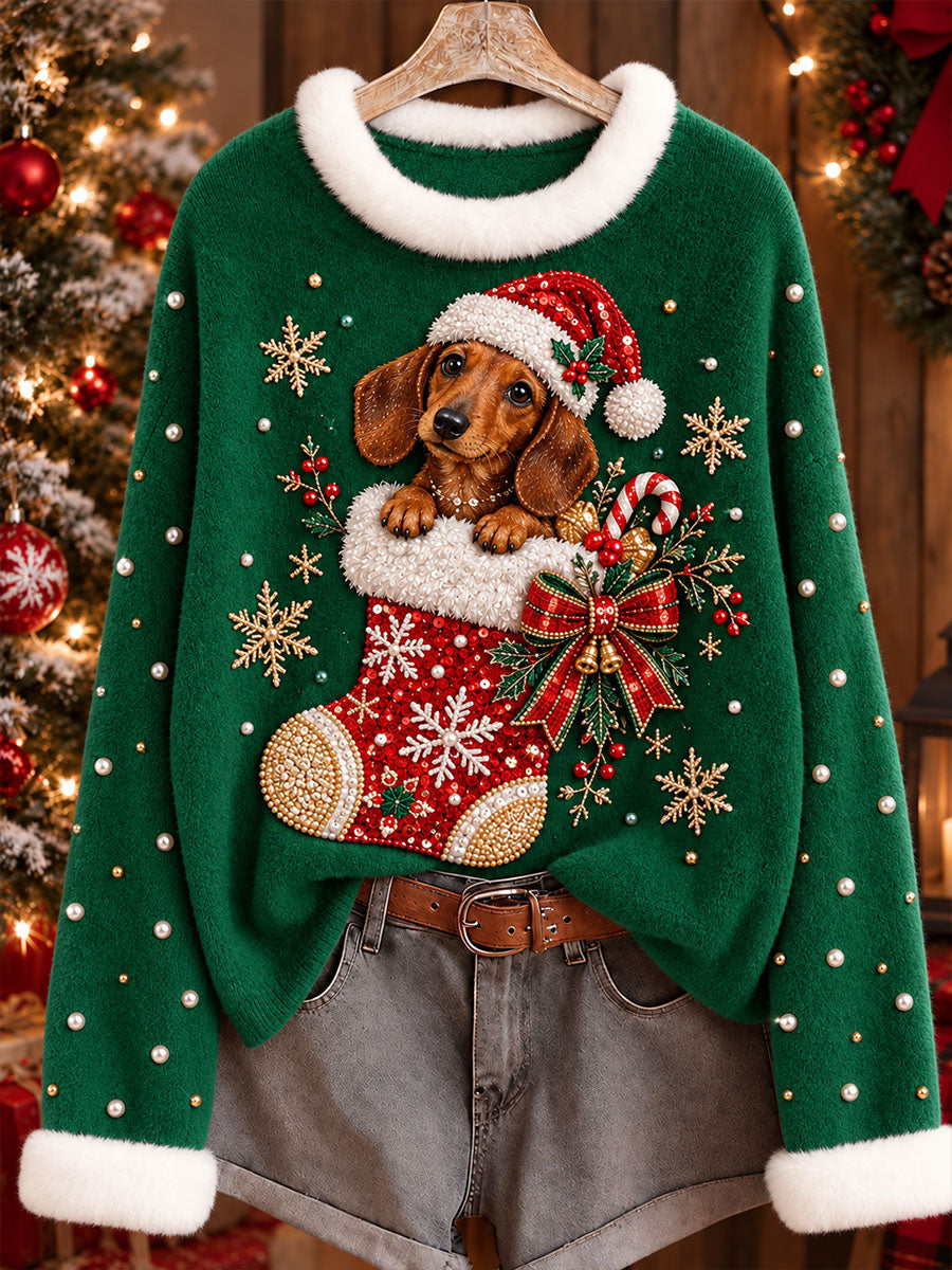 Kvinders jul Dachhun Print Sweater Print