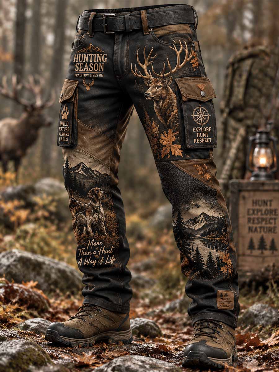 Mønster trykte arbeidsbukser