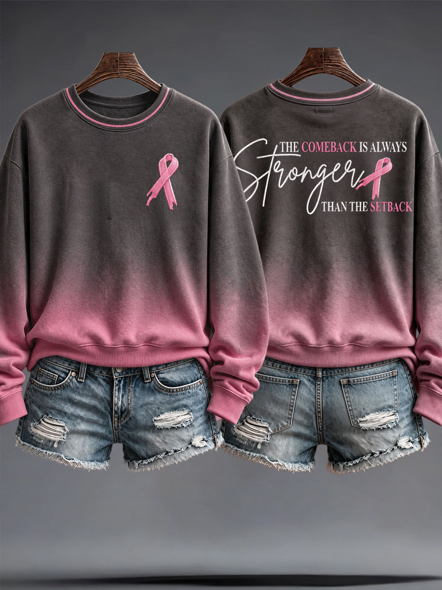 Kvinders brystkræft bevidsthed kunst trykt sweatshirt