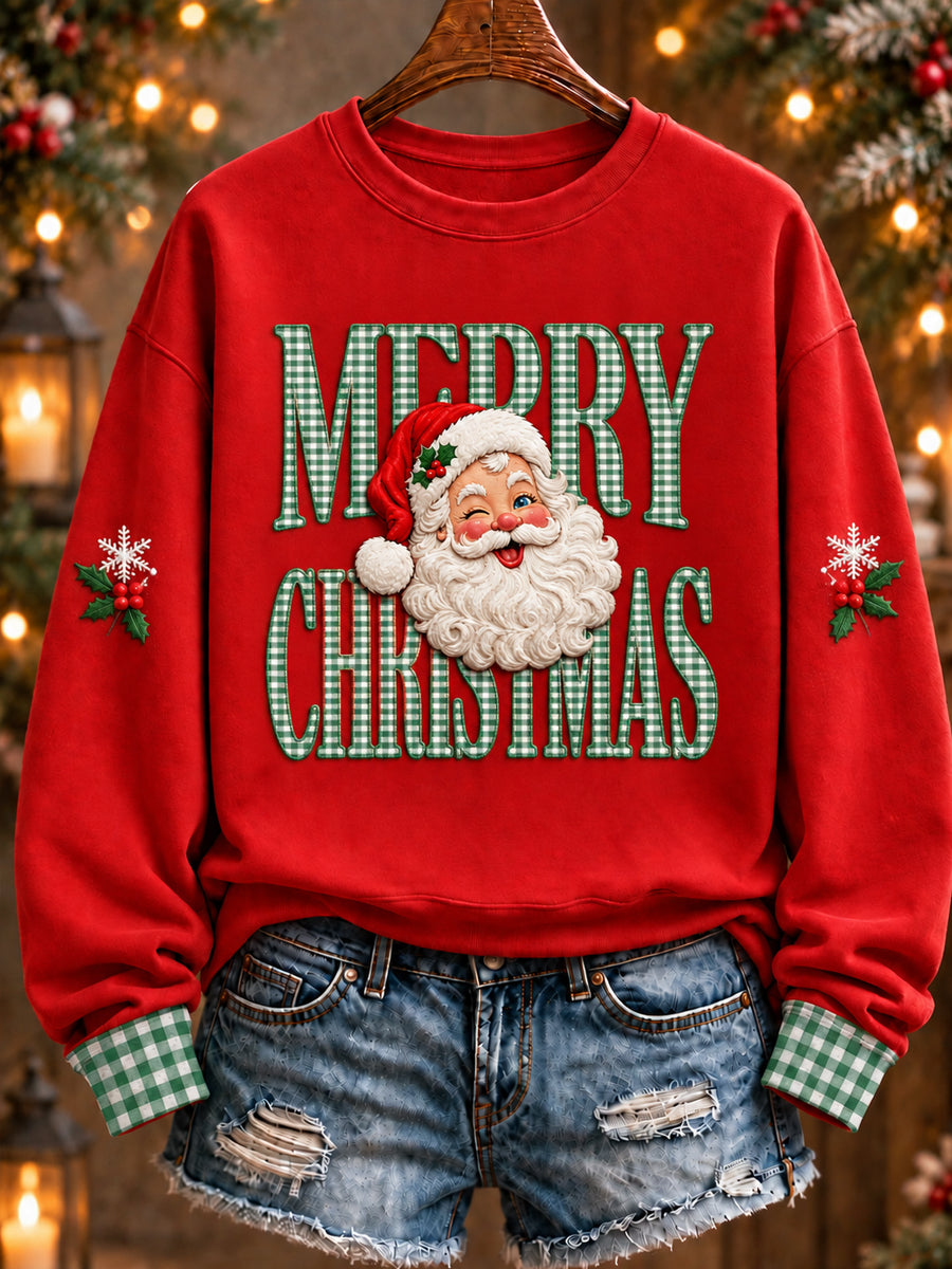 Kvinders julemandskunst almindelig sweatshirt