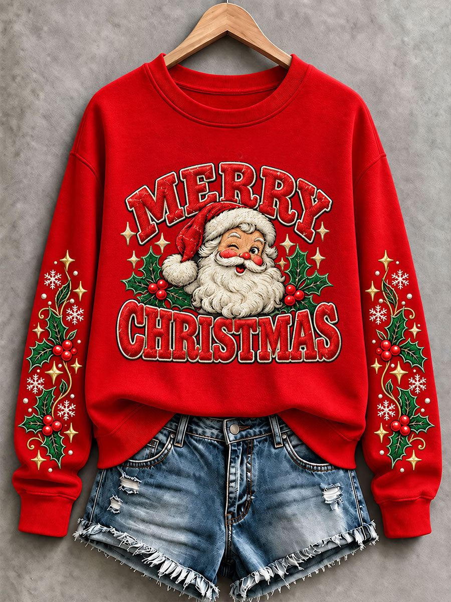 Kvinders julepullover med julemandsstil, normal pasform