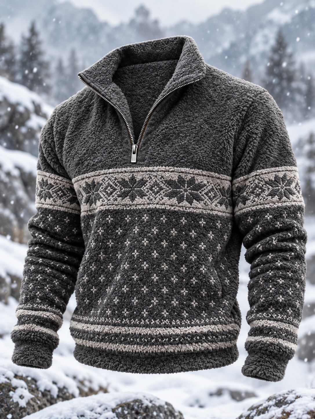 Mænds norsk flannelsweater