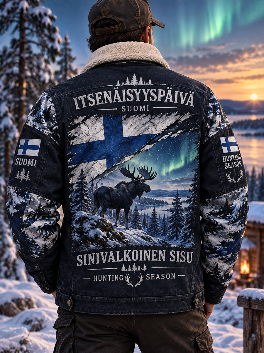 Miesten Fleece-Lined takki itsenäisyys päivä muistotulos