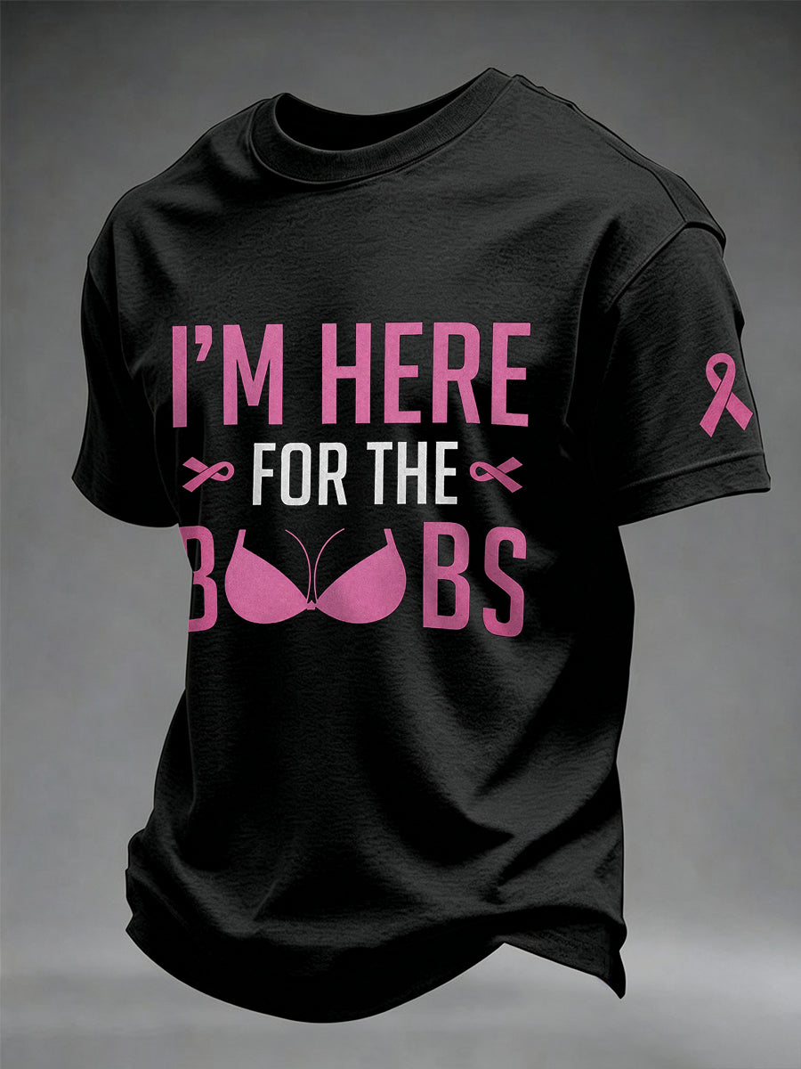 Mænds brystkræft opmærksomhed Rigtige mænd bærer Pink T-shirt