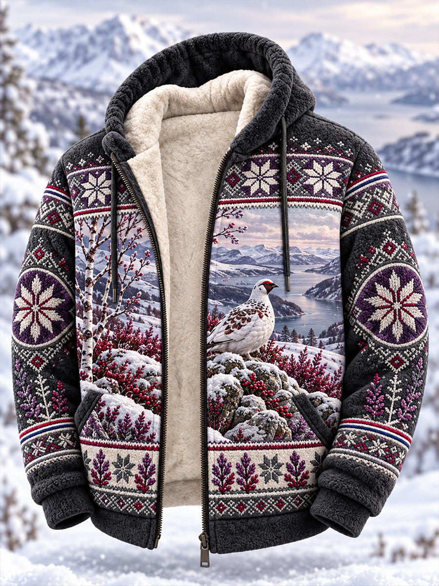 Menns norske jakt Season Flannel Hooded Zip-Up jakke