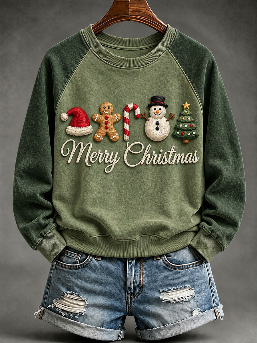 Kvinders jul Print Raglan Sweatshirt