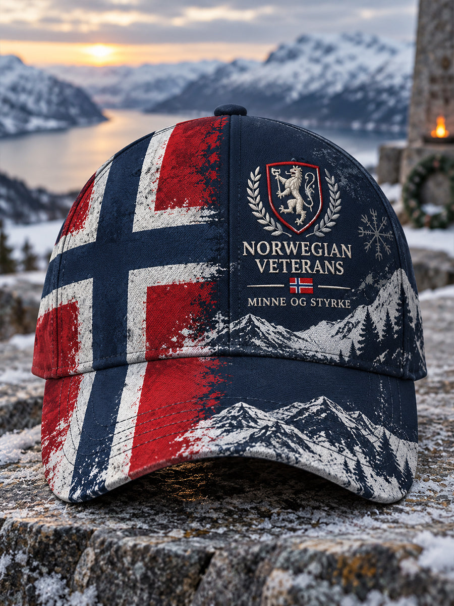 Herrens vinterhatt med militær- inspirert grafikk