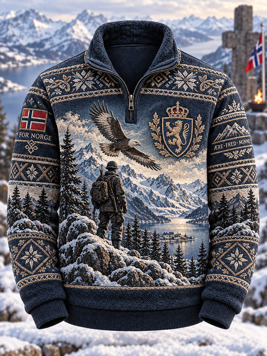 Herrens vinter inspirert grafisk strikket på turtlensjekk