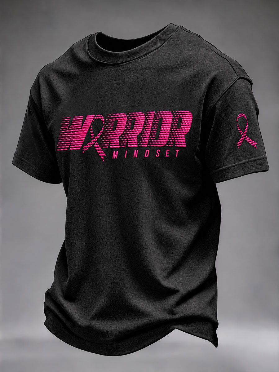 Mænds Brystkræftbevidstheds T-shirt – Ægte Mænd Bærer Pink, Korte Ærmer