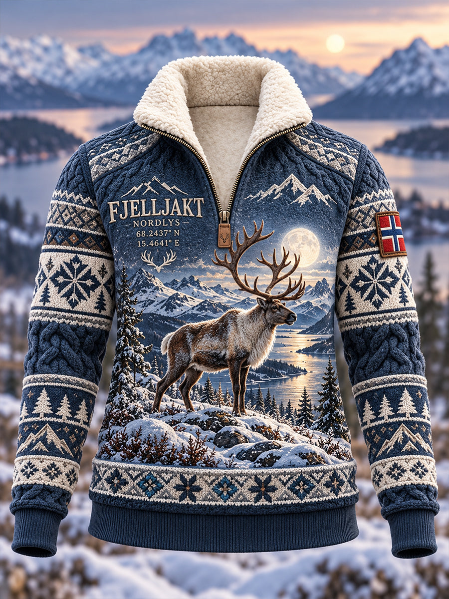 Herre-luftete halvglidelås-sweatshirt med fleecefor for jaktsekkonen i Norge