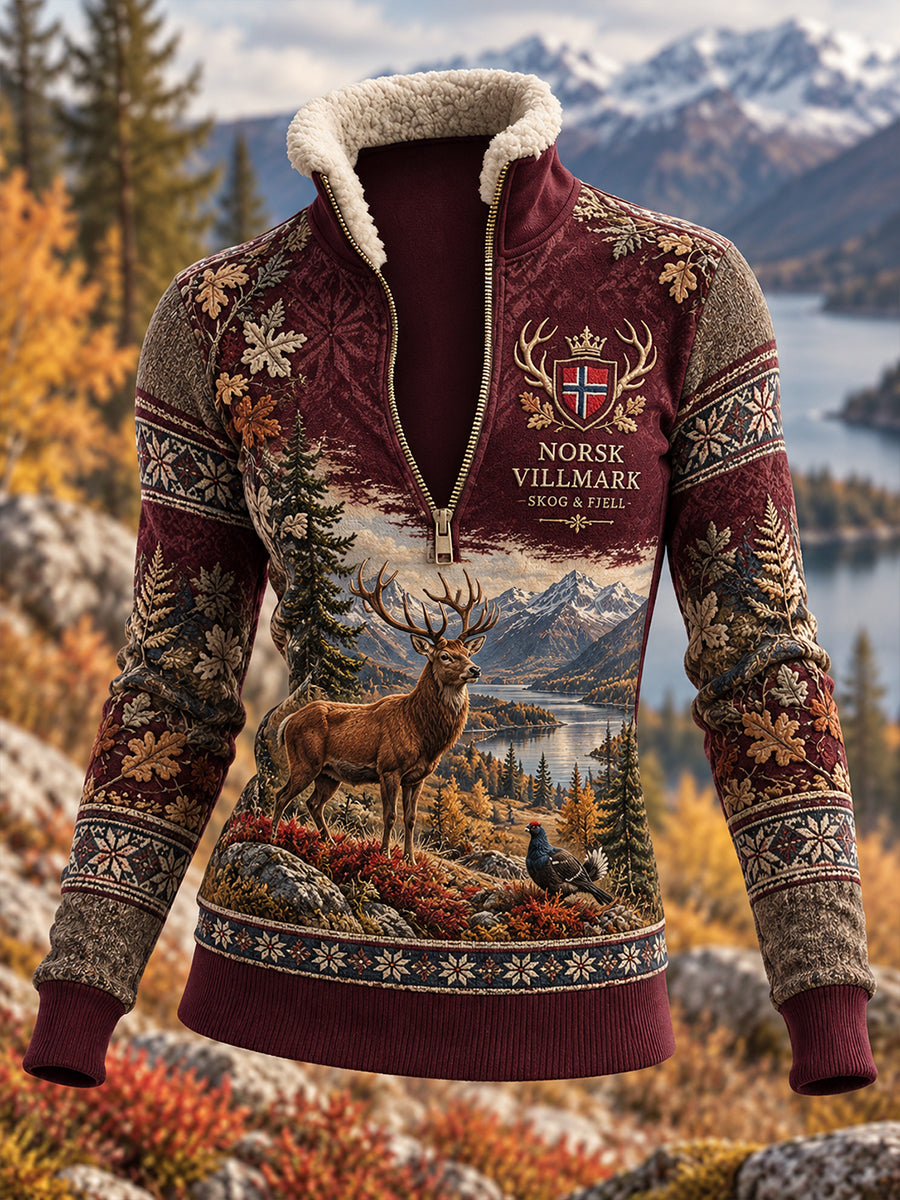 Damegenser med halvglidelås, foret med fleece, for jaktsesongen i Norge