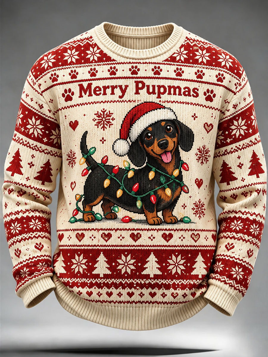 Mænds jul Dachhun Print Casual Sweatshirt