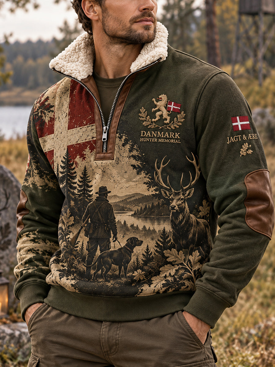 Mænds høj hals Sweatshirt med dyr-tema grafisk print