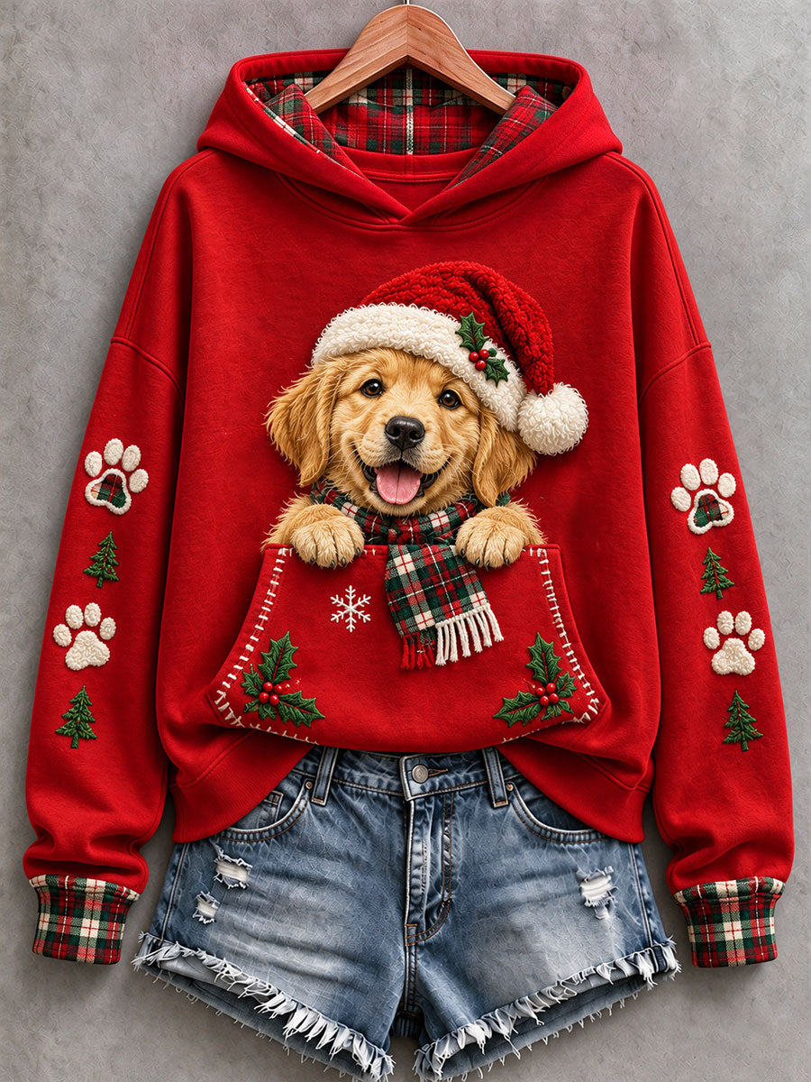 Kvinders søde Golden Retriever Jule Hoodie Jule