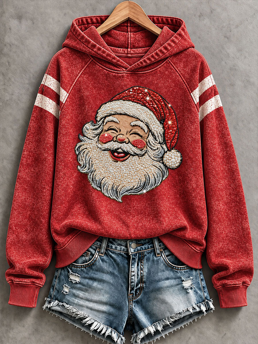 Kvinders Vintage Santa Claus Print Hoodies
