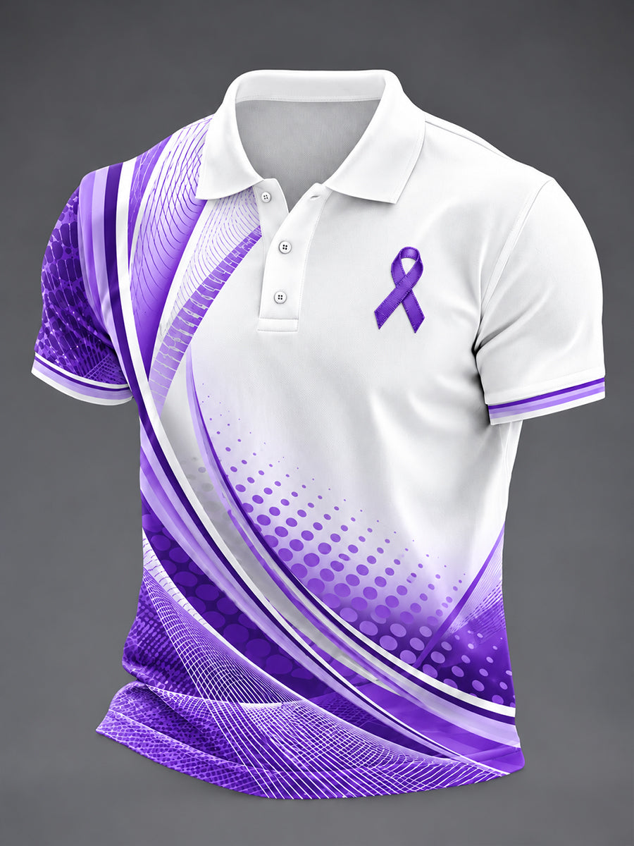Mænds t-shirt med print til alzheimersbevidsthed, kortærmet