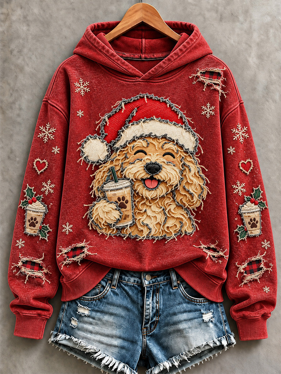 Kvinders søde jul hunde Print Sweatshirt